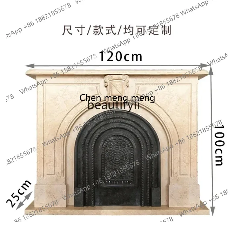 D178   Marble French fireplace atmosphere artifact stone carving custom manufacturer medieval style fireplace