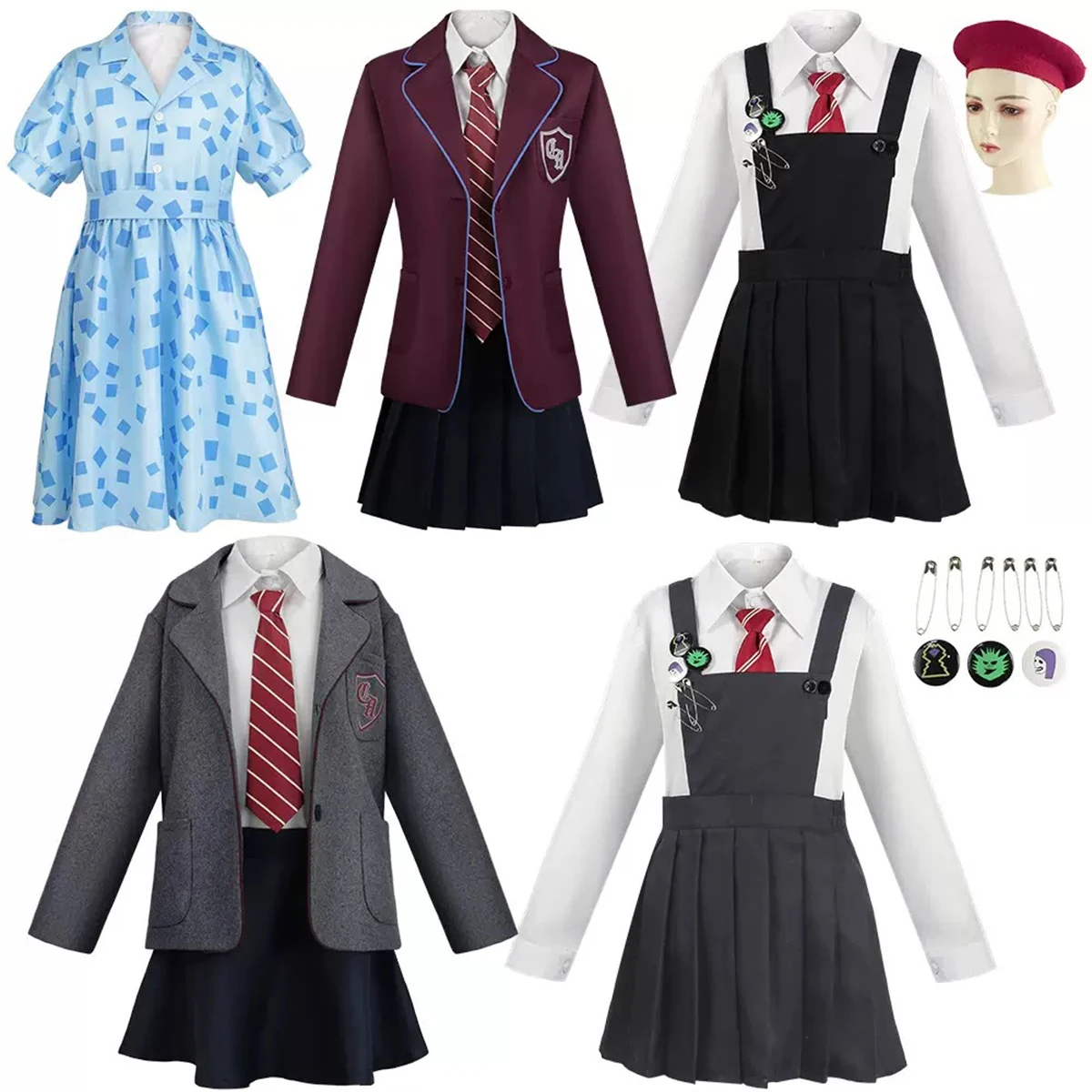 Matilda the Musical Cosplay Costume,Girls & Women School Uniform Outfit Coat‑Shirt‑Skirt‑Tie Set Halloween Carnival Fancy Dress
