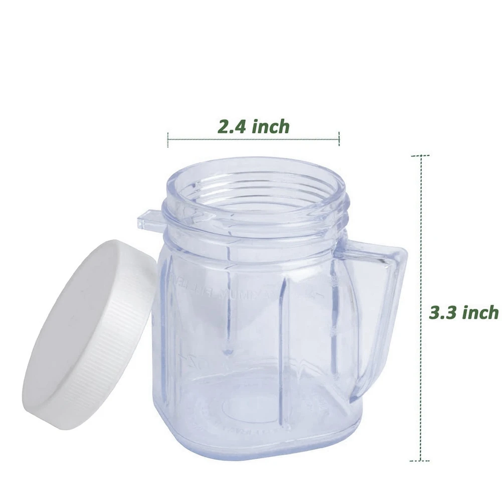 A61T-voor Oster blender vervangende onderdelen, 4937 Mini Osterizer blenderkan accessoire, beker mini plastic potten met deksels (1 pak)