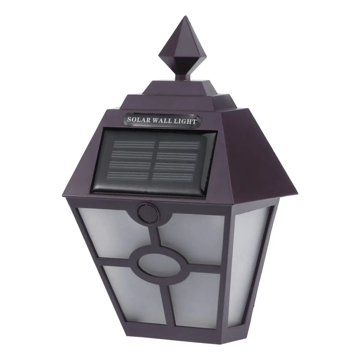 lampada-de-parede-solar-hexagonal-vintage-led-com-painel-solar-2-leds-a-prova-d'Agua-para-jardim-e-patio-branco-marrom