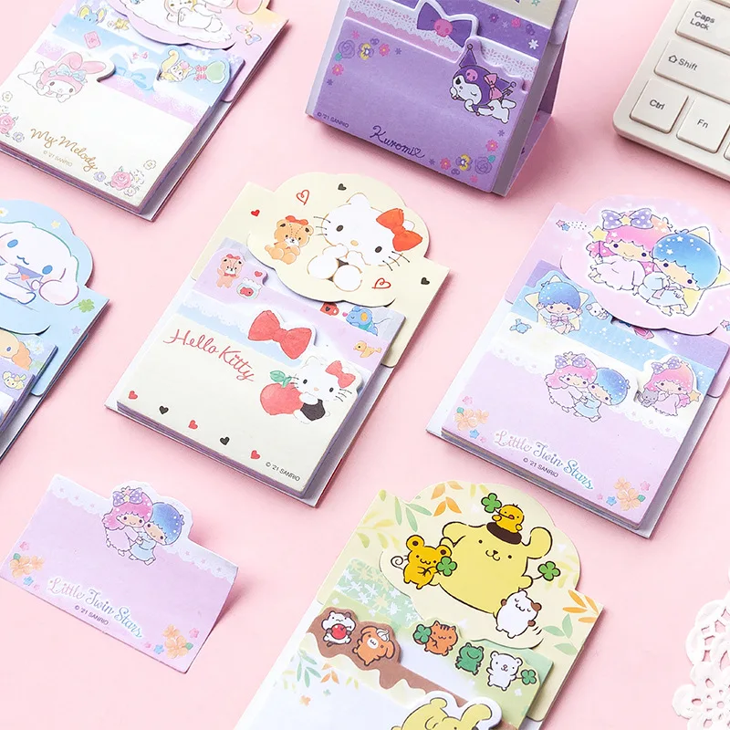 Sanrio-Nota en capas con forma de corazón para chica, accesorio con mensaje de papel, cuenta manual para manualidades, Material de decoración de