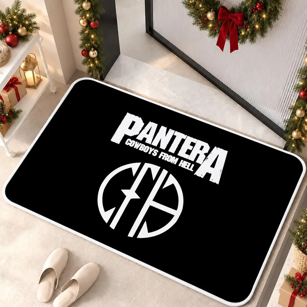 Intense Band P-Pantera Floor Mat Soft Non Slip Flannel Door Mat for Bathroom Kitchen Bedroom Home Decor