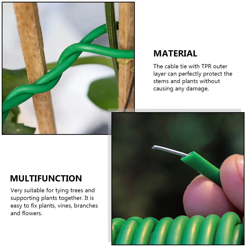 

Garden Tie Plastic Metal Wire Plant Support Accessories Vines Flowers Gardening Parts Cable Ties Anti UV Durable Flexible