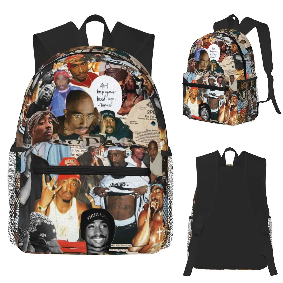 

Tupac 2Pac студенческий рюкзак школьная сумка походный дорожный рюкзак для мужчин и женщин модная сумка для книг сумки на плечо