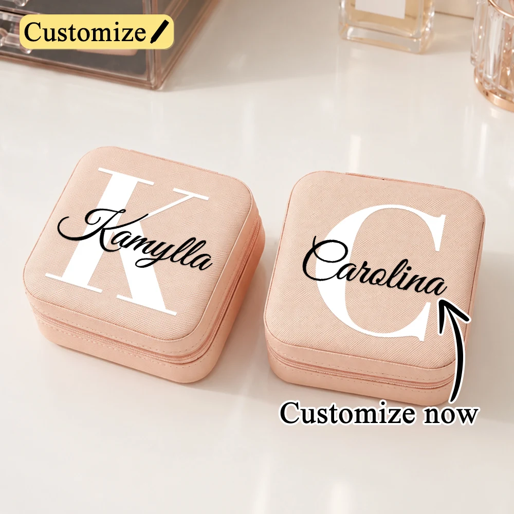 Personalize Jewelry Box Gifts Custom Jewellry Case with Name Bridesmaid Proposal Christmas Holiday Gift Birthday Customised Box