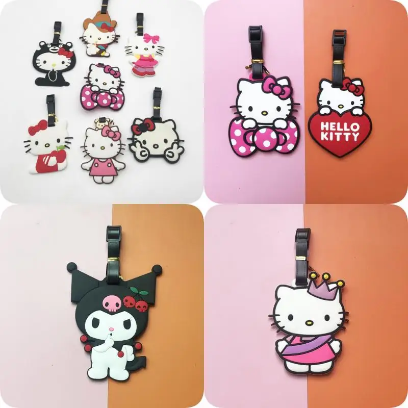 Hello Kittys Nieuwe Cartoon Leuke Bagagelabel Dames Tas Hanger Bagage Id Adres Beugel Bagage Boarding Draagbare Bagagelabel