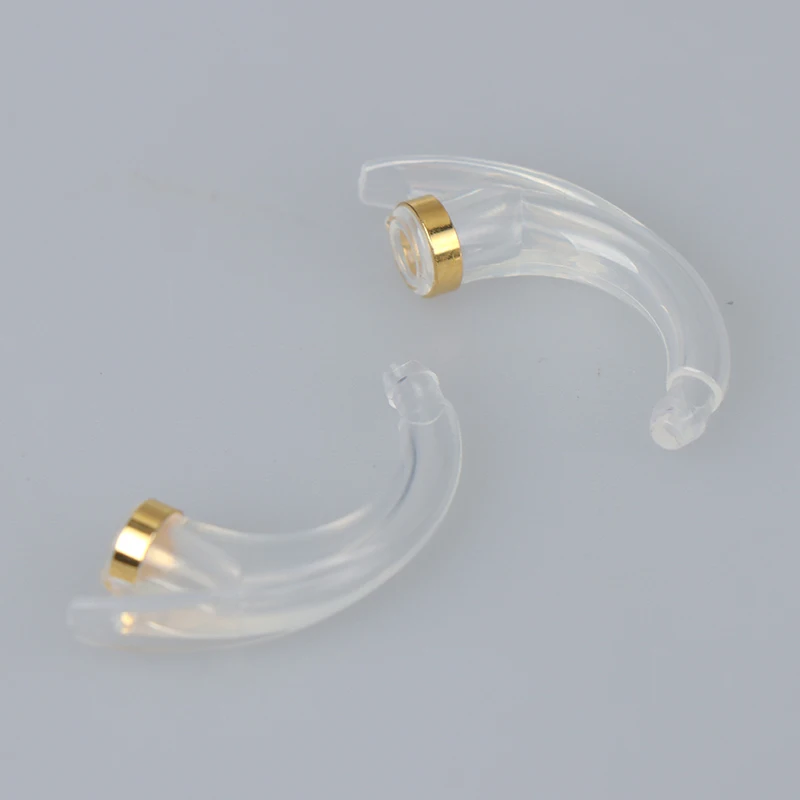 2Pcs Earmold Model Hook Anti-howling Elbow Tubing Connector for Ear Hearing Aid