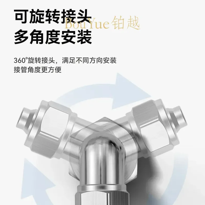 for PL8-02 Copper Pipe Quick Screw Joint Universal Elbow Right Angle Pneumatic Lock Connector 1/3/4 Points 6mm