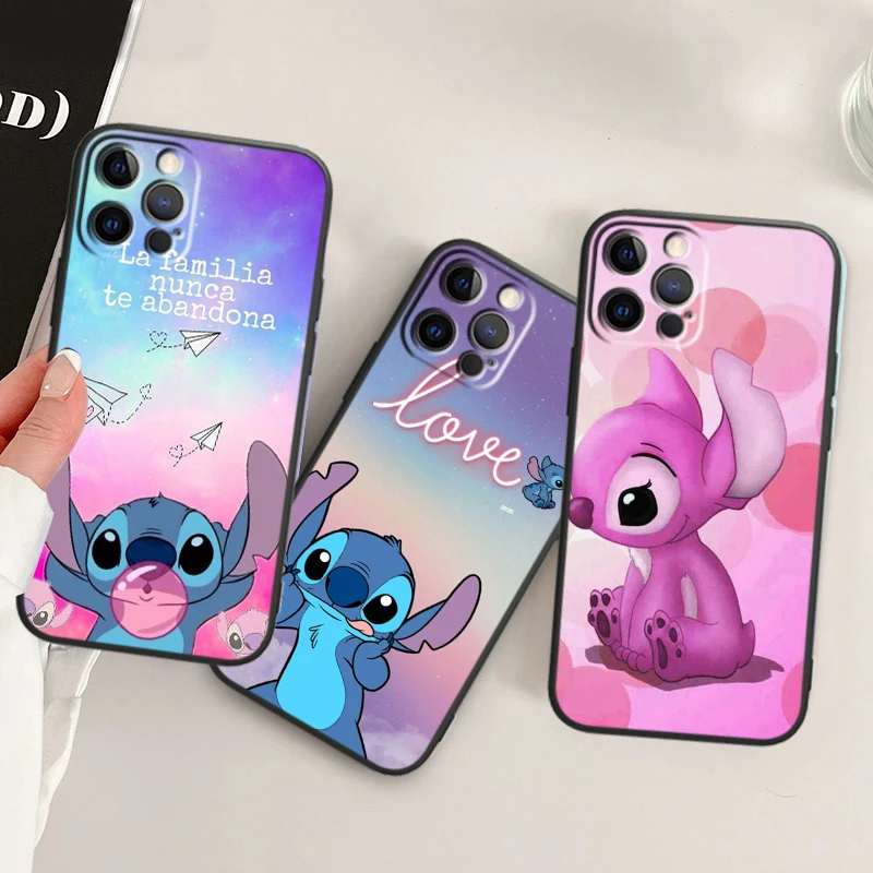 Stitch Abomination Monster For iPhone 15 14 13 12 11 XS XR X 8 7 SE Pro Max Plus Mini Black Funda Phone Case