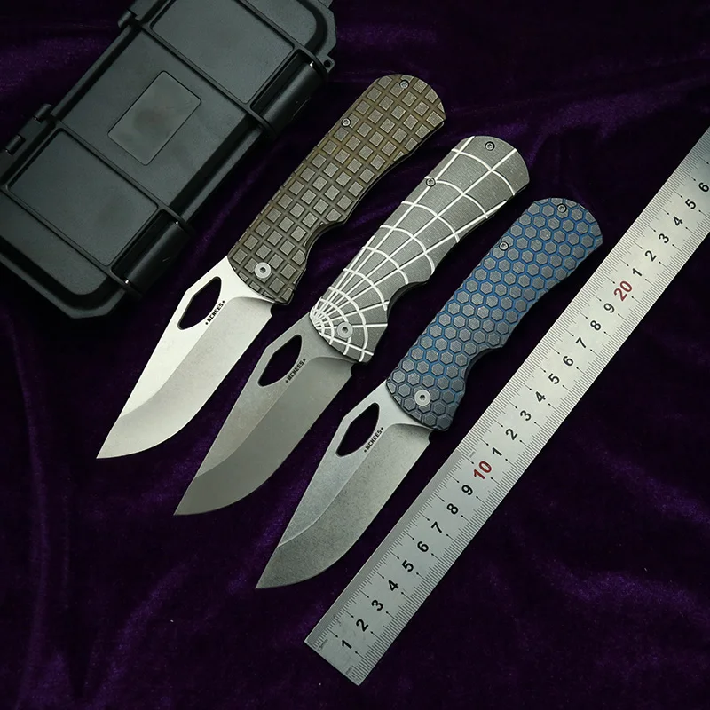 LEMIFSHE 154CM Dixon Titanium Handle  Ceramic Bearing Pocket EDC Tool Kitchenware Fish Hunting Camping Outdoor Folding Knife