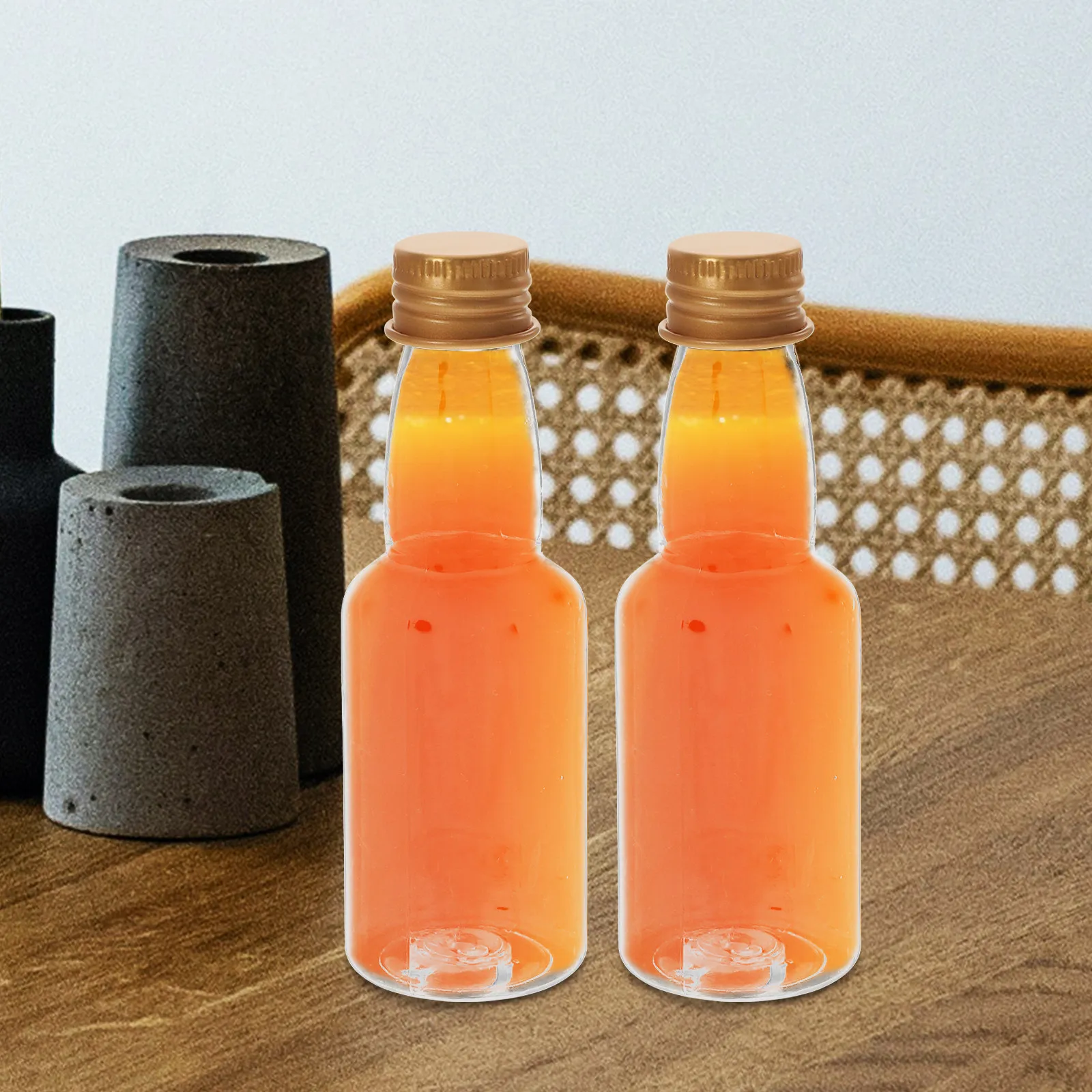 

25Pcs Mini Juice Bottles Clear Reusable Beverage Bottles with Aluminum Caps for Wine Liquor Sparkling Drinks Portable Party