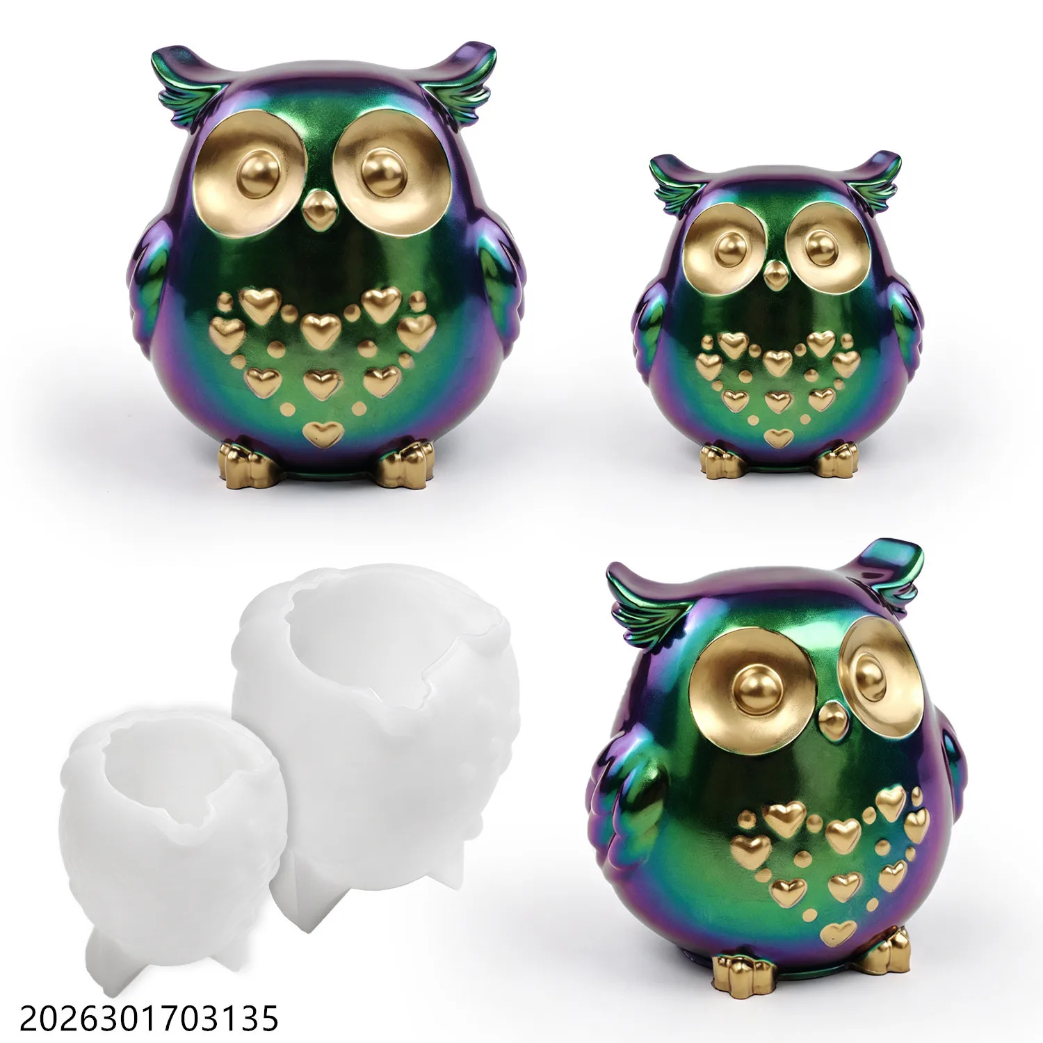 Owl Silicone Mold 3D Bird Shape Set for DIY Epoxy Resin Plaster Gypsum Cement Soap Making Scented Candle Holder Craft Gift