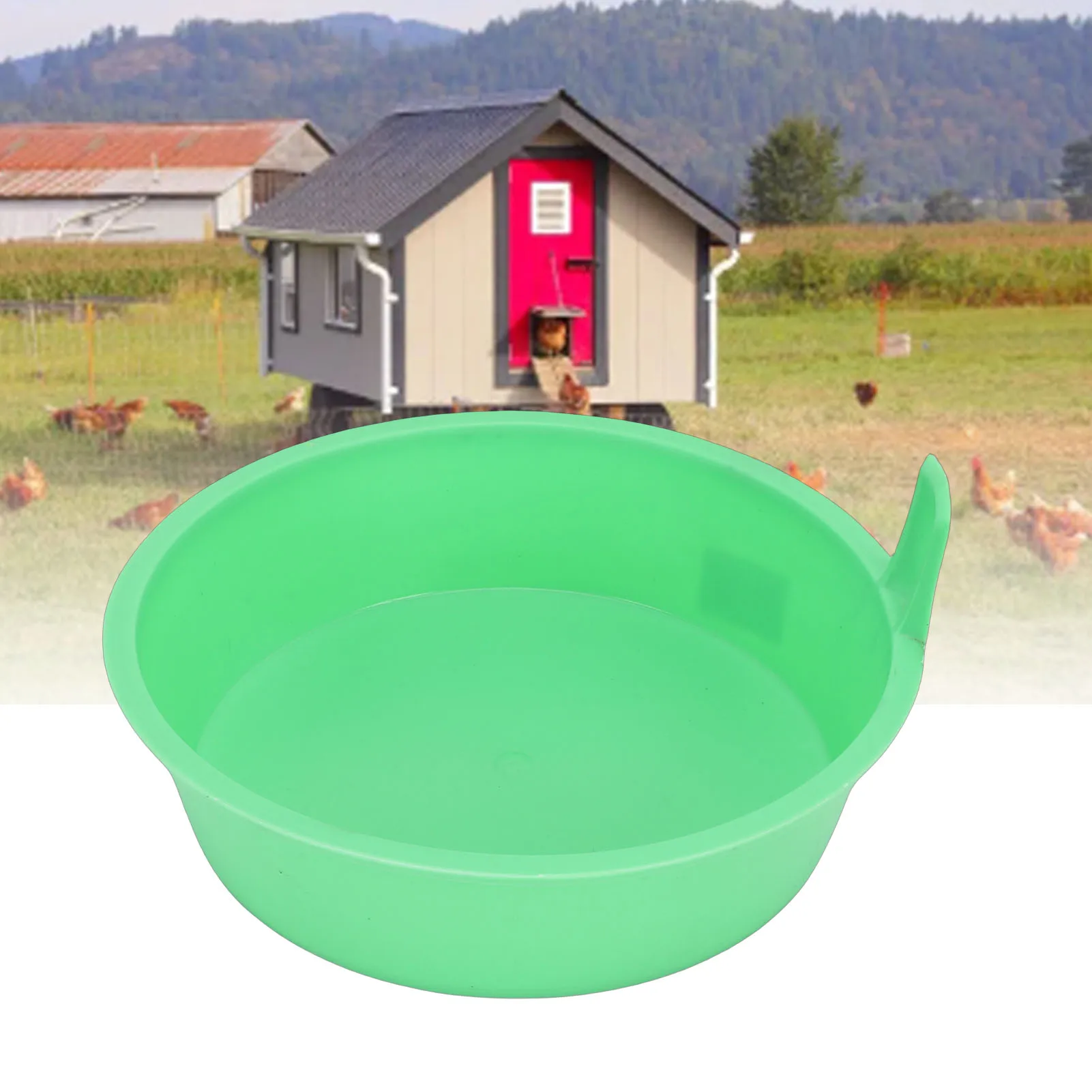 

Набор из 3-х утолщенных круглых кормушек из полипропилена с ручками для кур и гусей