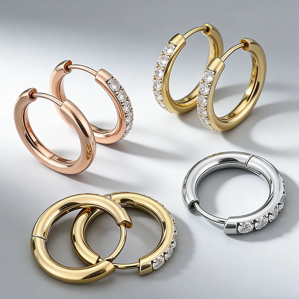 2/20PCS G23 Titanium Earring Hoop CZ Hinged Segment Round Nose Ring for Women Ear Tragus Cartilage Helix Daith Piercing Jewelry