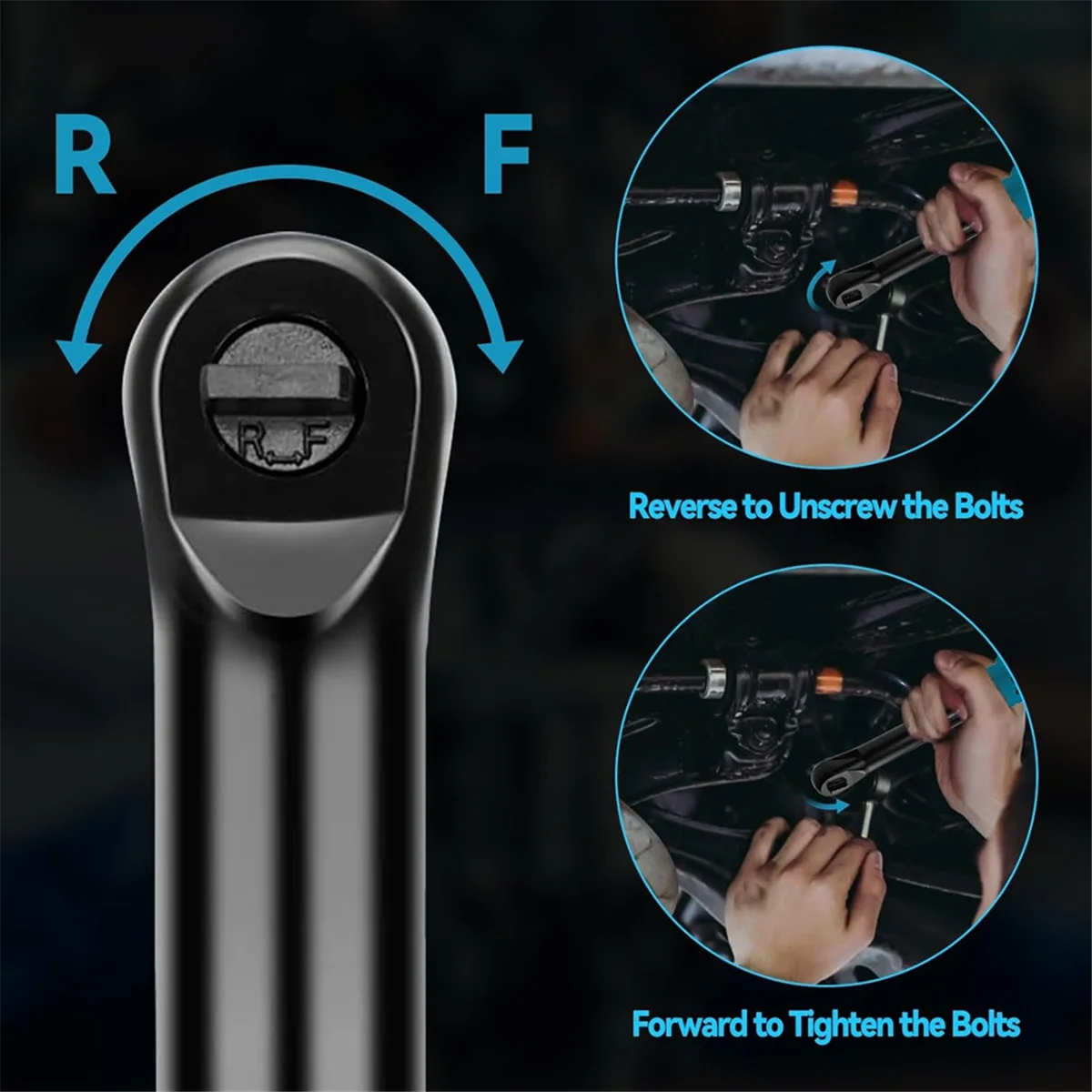 

YHYS 3/8inch Cordless Extended Ratchet Wrench for 18V Battery, Variable Speed Ratchet Wrench Electric Ratchet Wrench