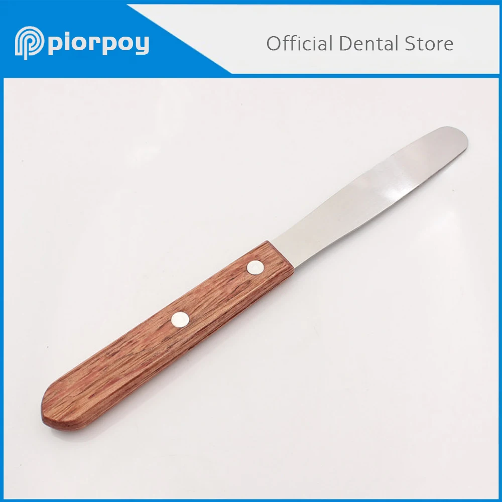 PIORPOY Dental Mixing Knives Mixing Spatula Modeling Alginate Carver Restorative Wood Handle Dentistry Lab Instruments Tools