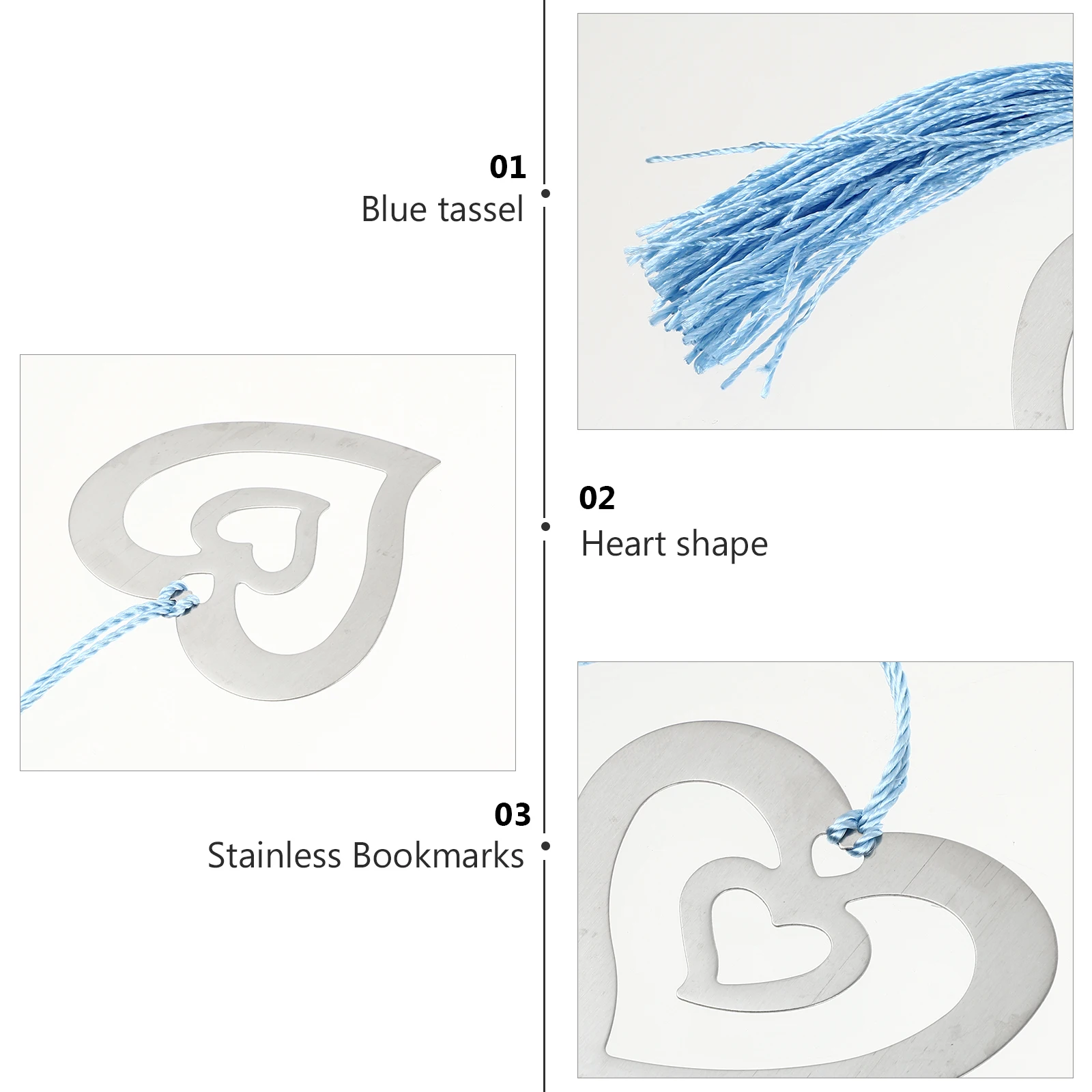 

6 pcs HeartShaped Love Reading PageMarkers Heart Book Page Markers Bookmarks Stainless Bookmarks Gifts