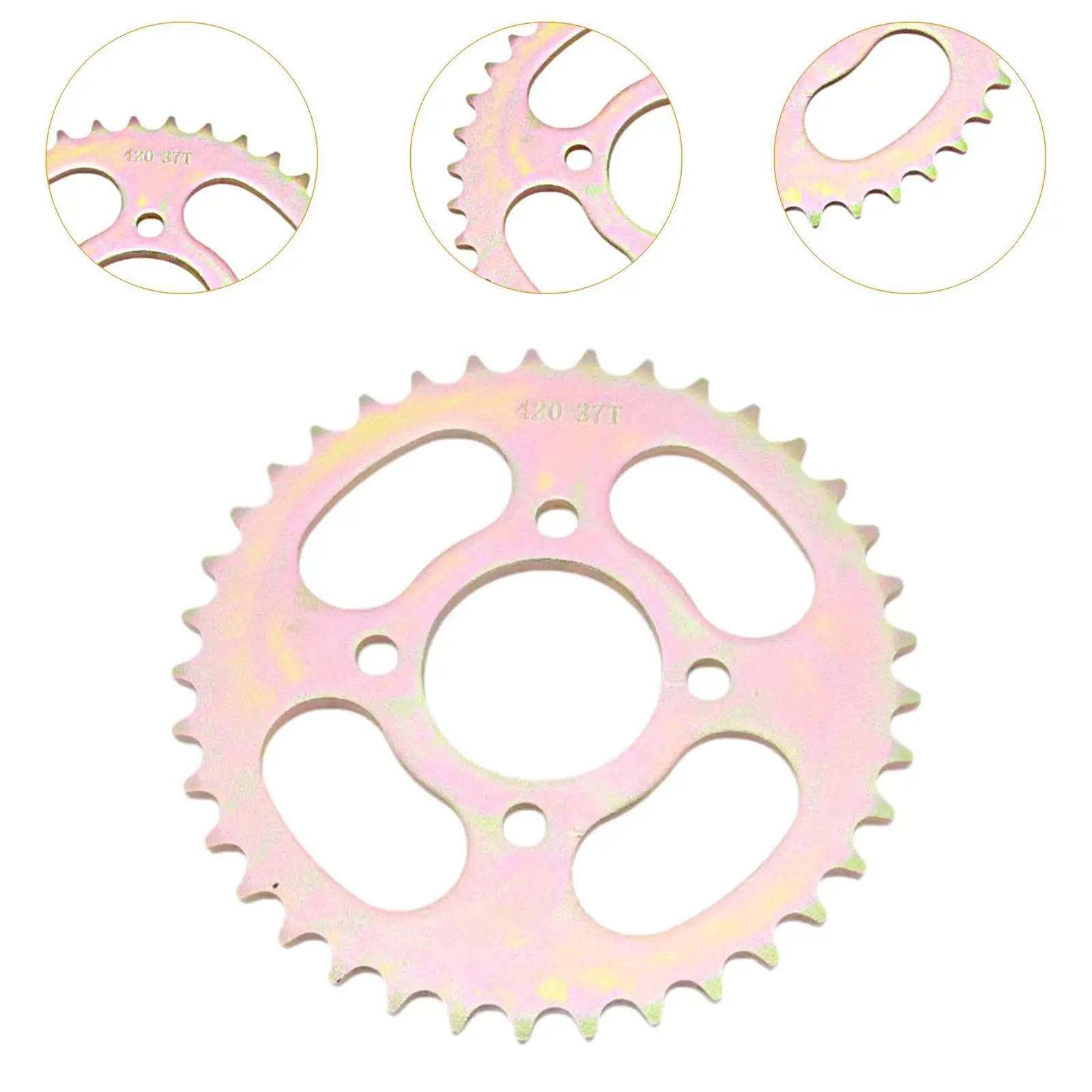 Generic Rear Chain Sprocket Accessories 420 37T 48mm Carbon Steel Convenient High Performance Replace