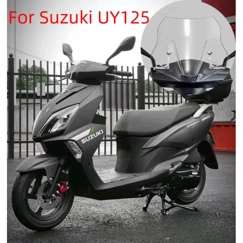 

Motorcycle Windscreen For Suzuki UY125 UY 125 Accessories Windshield Heighten Wind Block Fairing Wind Deflector With Bracket