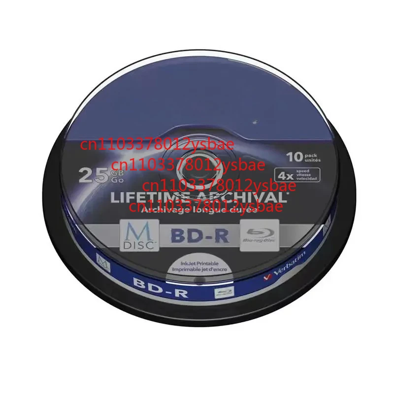 

10Pcs M-DISC Mdisc BD-R 25GB 4X Permanent Recordable Blu-Ray Disc Storage Lifetime Archival Disc InkJet Printable
