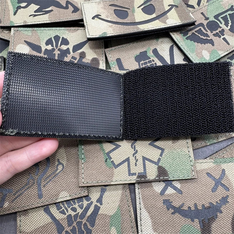 Multicam IR Patches Lasergeschnittene Morale-Taktische Patches für Rucksack, Weste, Kleidung, Outdoor-Abzeichen, Klett-Reflektierende Abzeichen – Detail 2