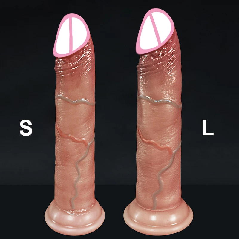 Sliding Foreskin Dildo Realistic Silicone Penis Suction Cup Strapon Phallus For Women Butt Plug Female Masturbator Dick Sex Toys