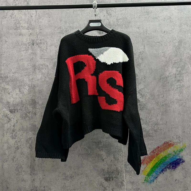 

New RAF SIMONS Sweater For Men Women 2023fw Bat Shirt Knit Sweatshirts