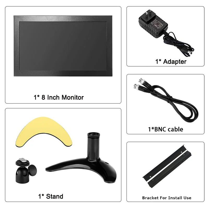 8 Inch 4:3 1024*768 Open Frame Industrial Monitor Resisitive Capacitive Touch Screen LCD Display With HDMI VGA BNC AV USB