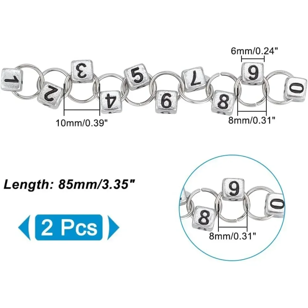 2 Pcs Cub with Number Acrylic Pendant Knitting Row Counter Chains Number Beads Acrylic Stitch Markers Row Counting Accessories