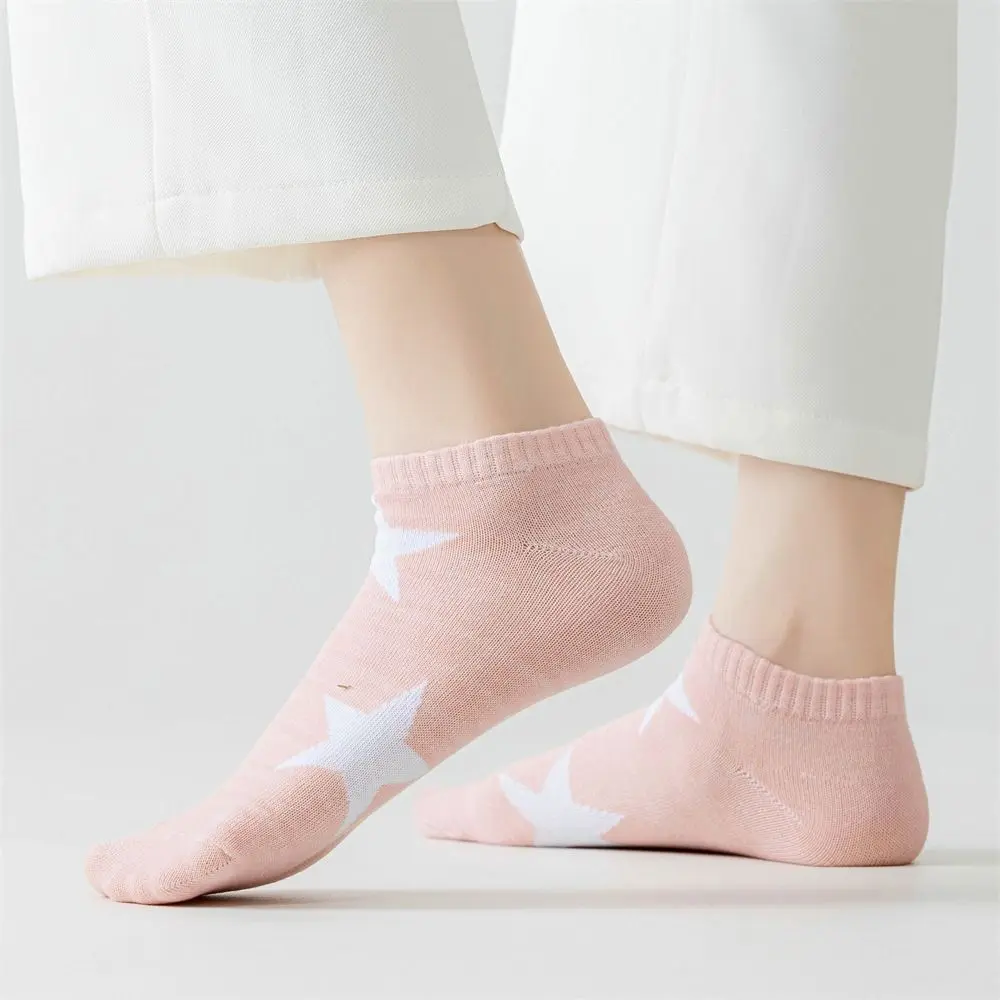 

10Pairs Sweet Summer Y2K Star Short Socks Cotton Breathable Invisible Socks Elastic Hosiery Boat Socks Girl