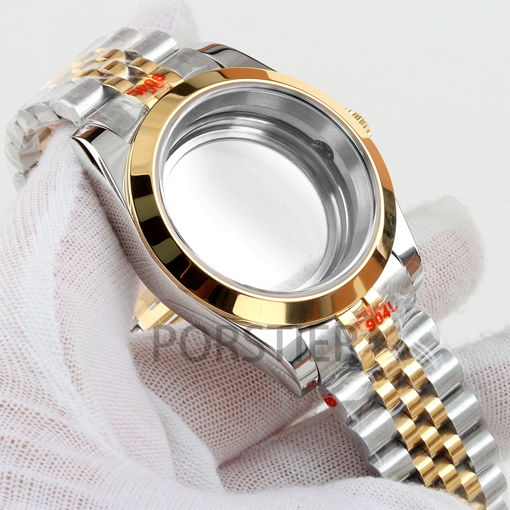 36mm/39mm NH35 Case With Jubilee/oyster Bracelet Sapphire Glass Waterproof for NH35 NH36 Movement 28.5mm Dial Datejust Case