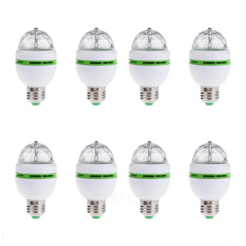 Geburtstag Party E27 Bunte Auto Rotating RGB LED Bühne Licht Wirkung Disco Lampe Kristall Magic Ball Club Lampe DJ AC 85-265V