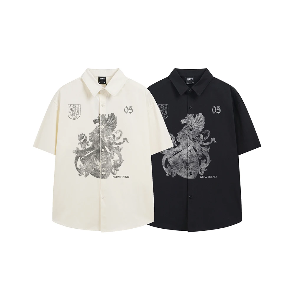 

Gothic Punk Vintage Shirts For Man Short Sleeve Printed Shirt Y2k Oversized Designer Tops Korean Popular Clothes Men Summer 2026