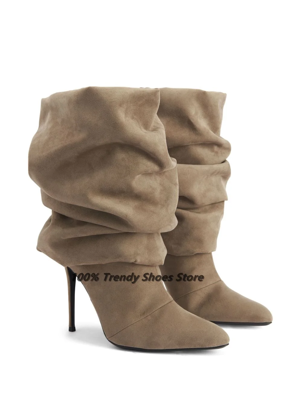 

Suede Pointed Sexy short Boots With Slim Heels European and American Foreign Trade Fashion Runway New Women's Boots