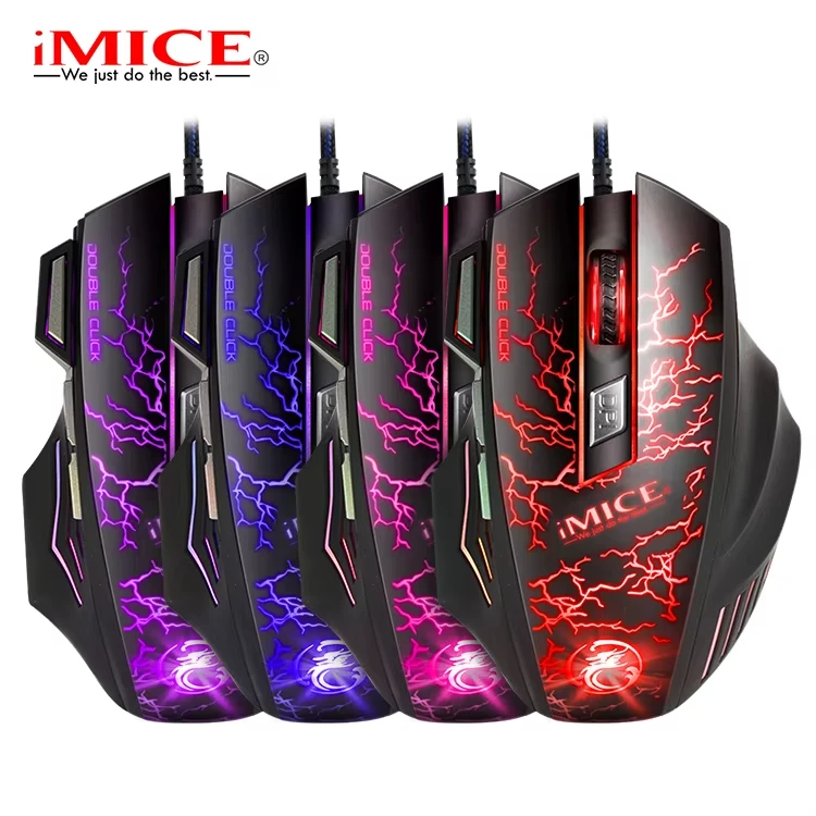 

iMice A7 Mute Wired Mouse seven Keys Luminous Game E-Sports Machinery Computer Accessories Gaming Mouse Gamer 2.4GHz 3200DPI