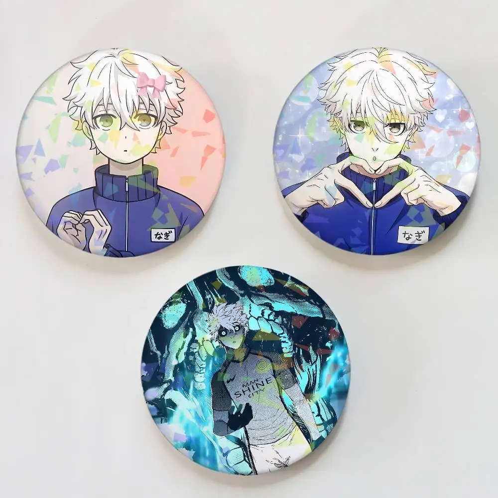 Anime S-Seishiro Nagi Runde Exquisite Laser Abzeichen Broschen Kreative Pins Für Kleidung Hut Rucksack Geschenk Zubehör