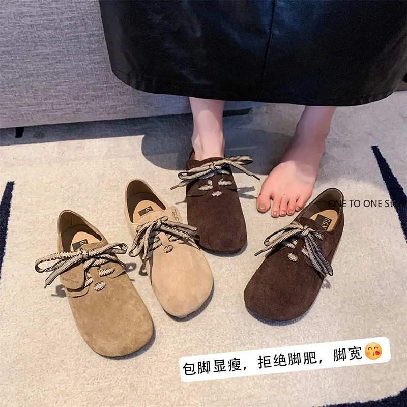 Womens Derby Shoes Soft Female Footwear Shallow Mouth British Style Loafers With Fur Leather Dress New Preppy Slip-on Mary Janes image 2