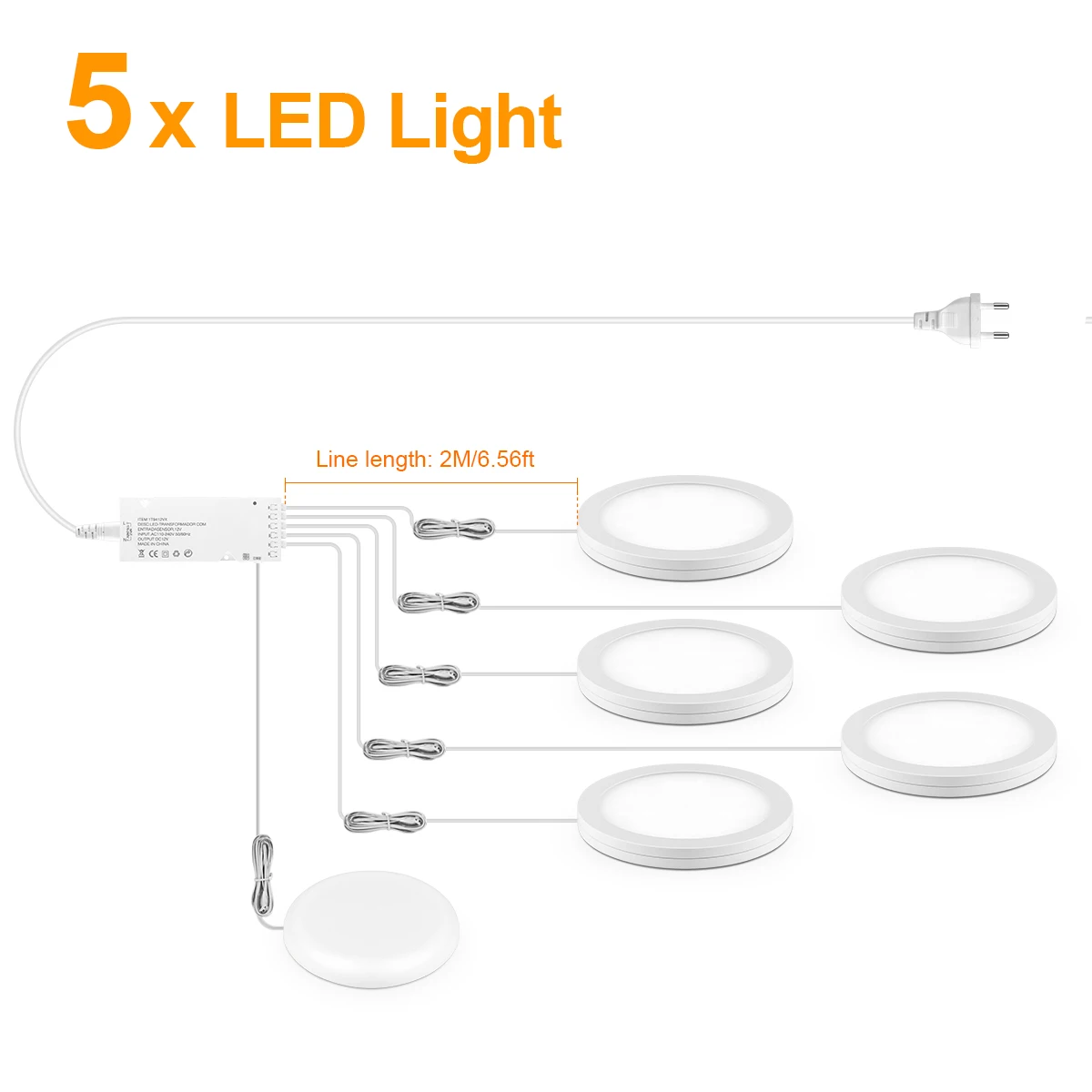 1-6 stks Ultradunne LED Plafondpaneel Licht 5 W 12 V Dimbare Touch Sensor Puck Licht voor Kast Display Plank Kast Wandverlichting