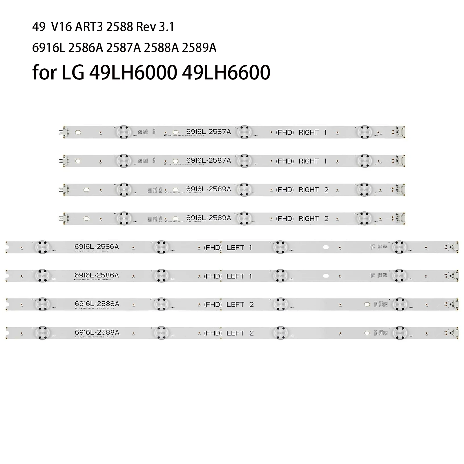 Podświetlenie TV paski dla LG 49LH5700 49LH6000 49LH6000-DB 49LH6000-SB 49LH6000-UB 49LH6600 49LH6610 49LH6680 49 V16 ART3 2588 Rev