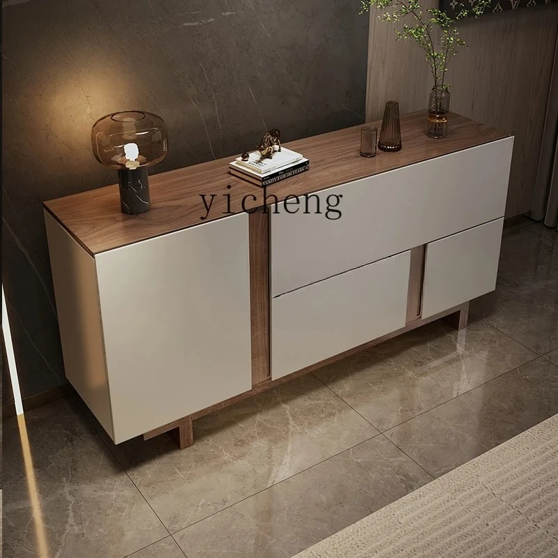 PYH Minimalist Entry Entrance Cabinet Light Luxury Modern Solid Wood Bucket Cabinet Dining Room Decorative