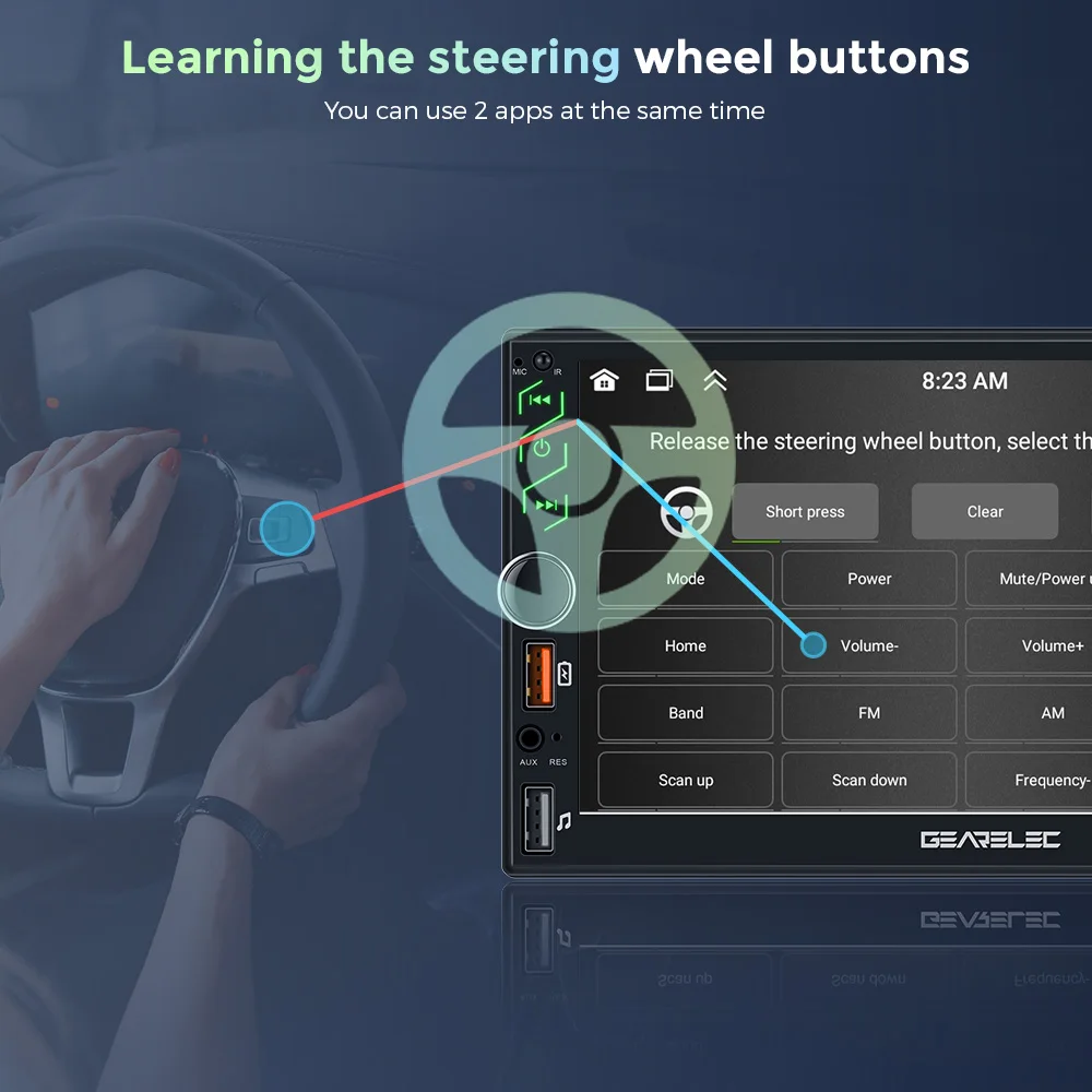 مشغل وسائط متعددة عالمي مع شاشة لمس عالية الدقة ، راديو سيارة ، مشغل سيارة أندرويد ، FM ، بلوتوث ، 2 دين ، 13 بوصة ، 7 بوصة #6