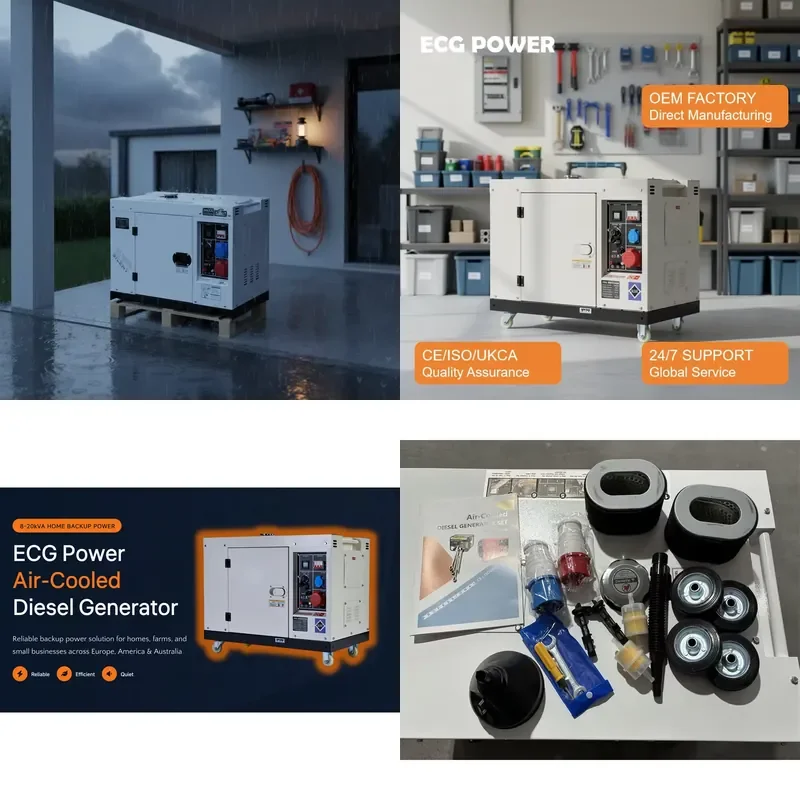 POWER Portable 10kw 12kw 15kw 12kva 15kva 20kva Silent Generators Set for Home Power Electric Generador