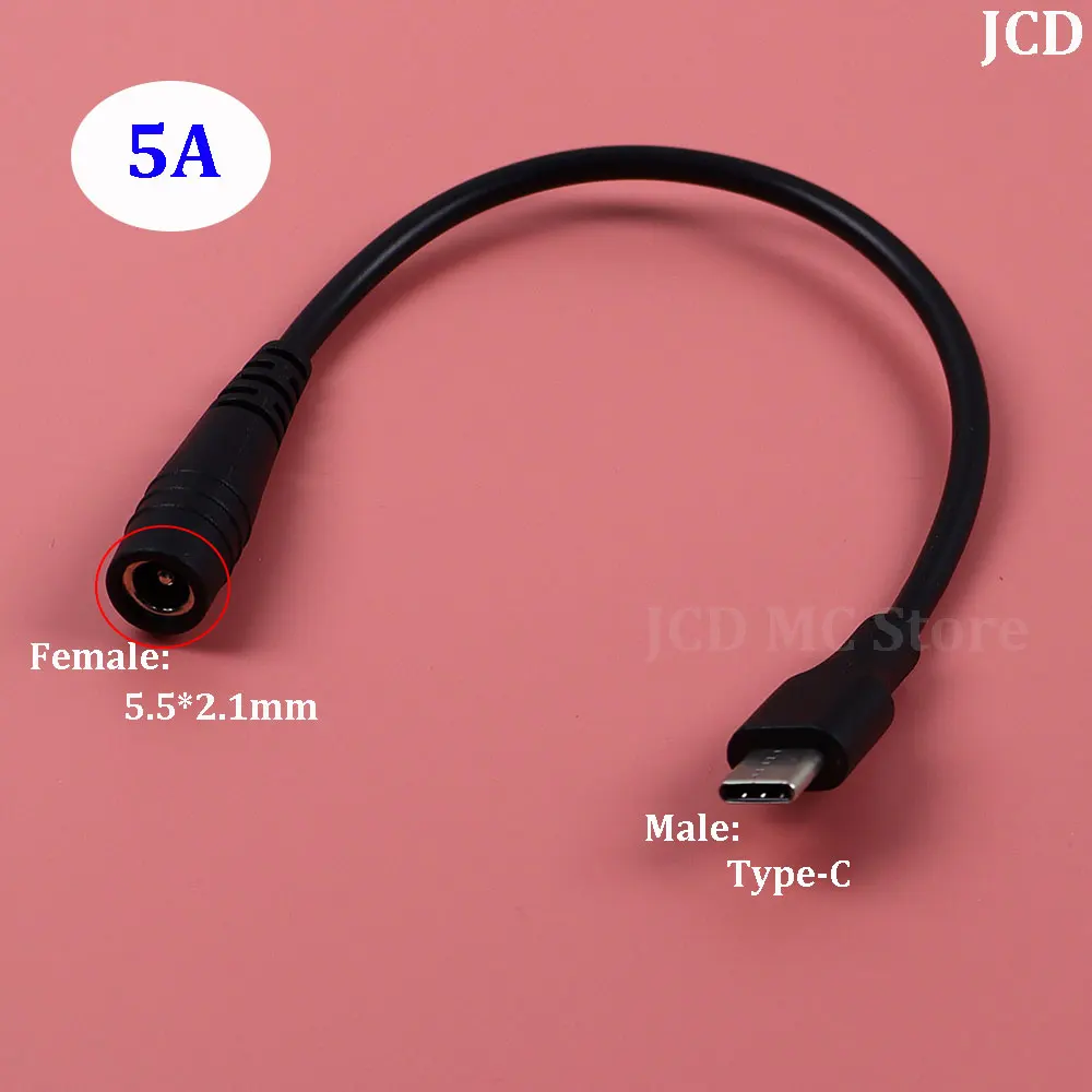 

5A DC Type-c Female To 5.5*2.1 Female Cables 5521 Power Jack DC Power Conector 5.5x2.1 Adapter USB Type C Converter