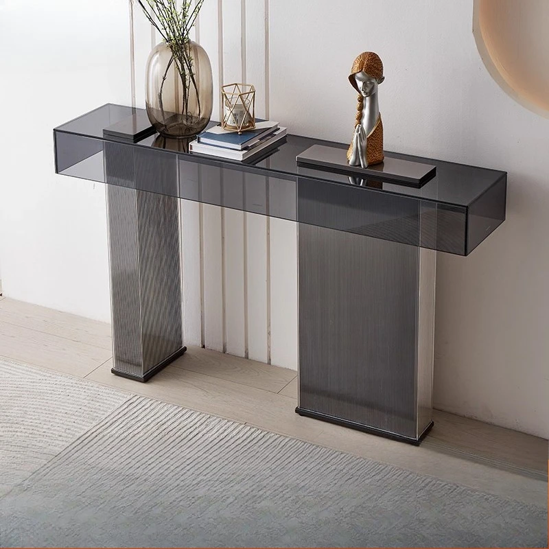 

Italian light luxury entrance table designer creative glass entrance cabinet foyer entry modern simple entrance table