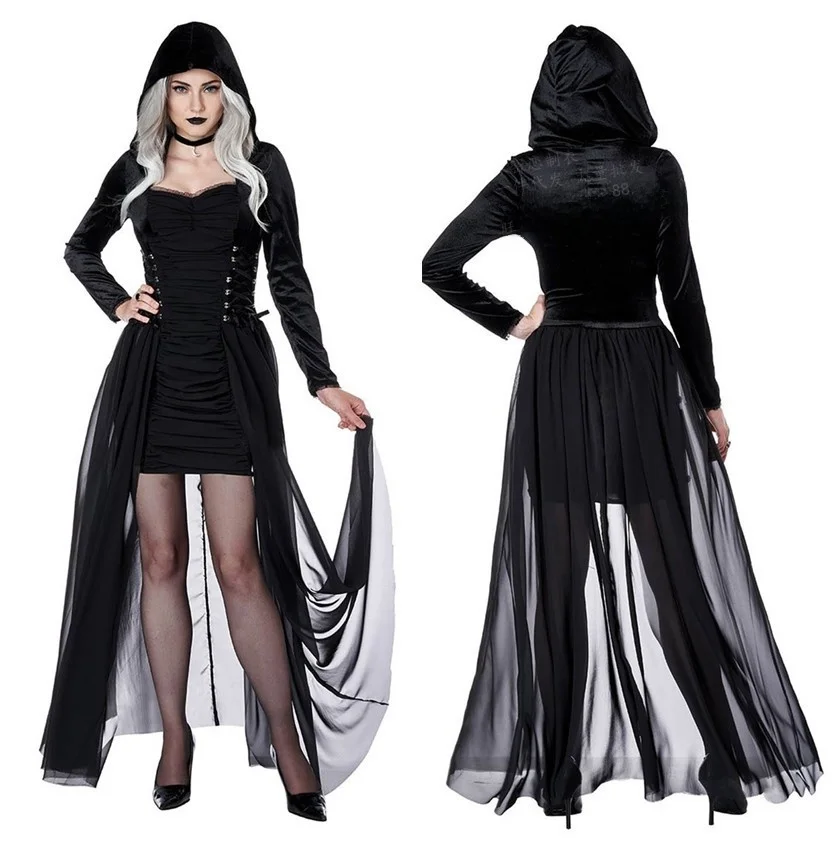 Costume da strega Halloween da donna Diavolo Bla Angelo Fantasma Sposa Resurrezione Abiti da spettacolo per festival