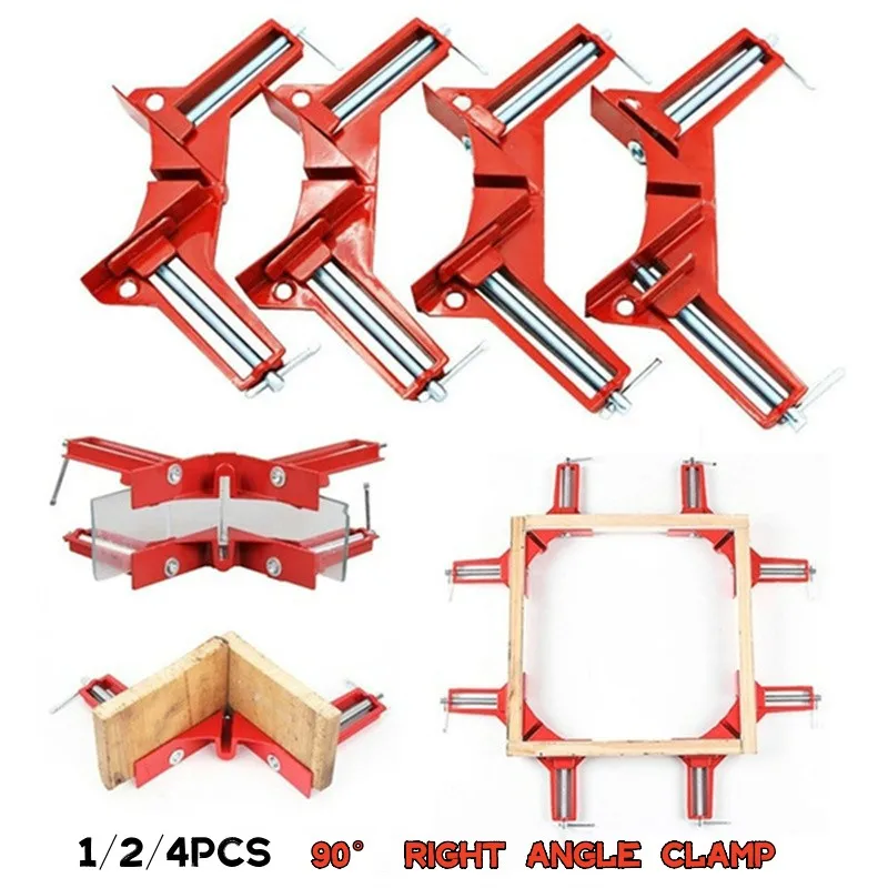 

1/2/4 шт. 90-градусный прямоугольный зажим, тумблер для деревообработки, фоторамка, стеклянный зажим, столярные ручные инструменты