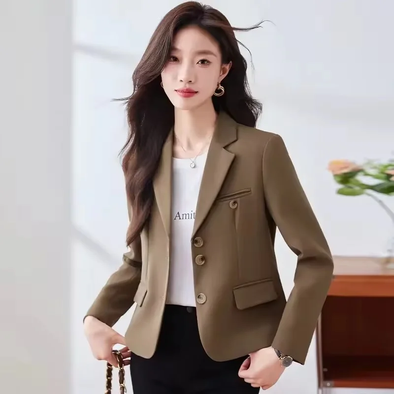 Women's short Suit Coat 2025 Spring Autumn Fashion Loose Ladies Blazer Jacket Versatile Korean Version Elegant Ladies Outerwear