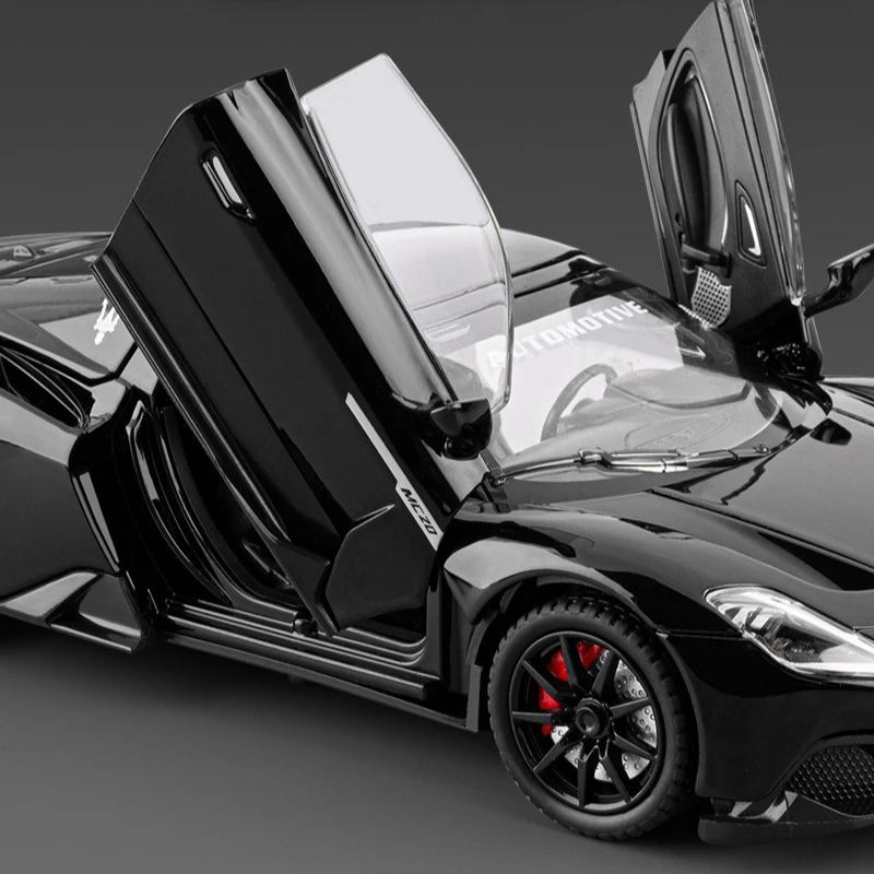 Simulation 1:24 MC20 Convertible Sports Car Alloy Model with Sound and Light Pull Back Children's Toy Vehicle Ornaments Gift