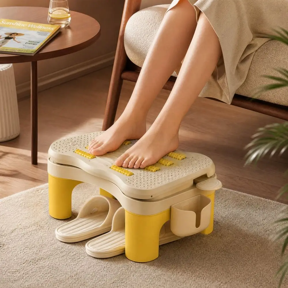 Ergonomic Under Desk Footrest Nonslip Bottom Hollow Out Office Desk Leg Rest Breathable Comfortable Foot Stool Computer Desk