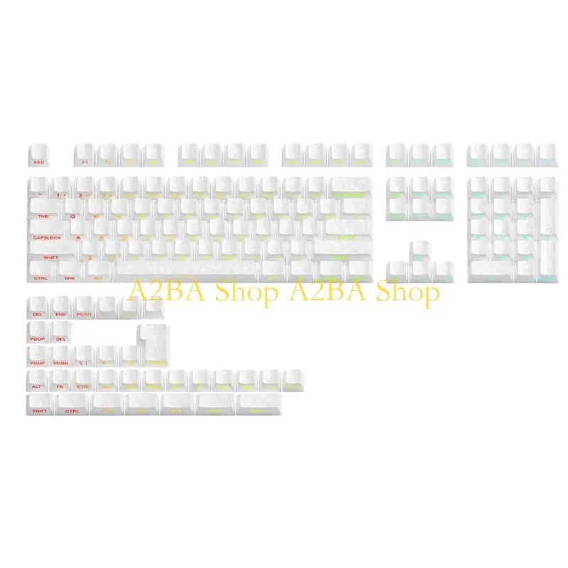 A2BA 140pcs Keycaps Carbon Fiber Pattern Side Print Backlits for Mechanical Keyboard